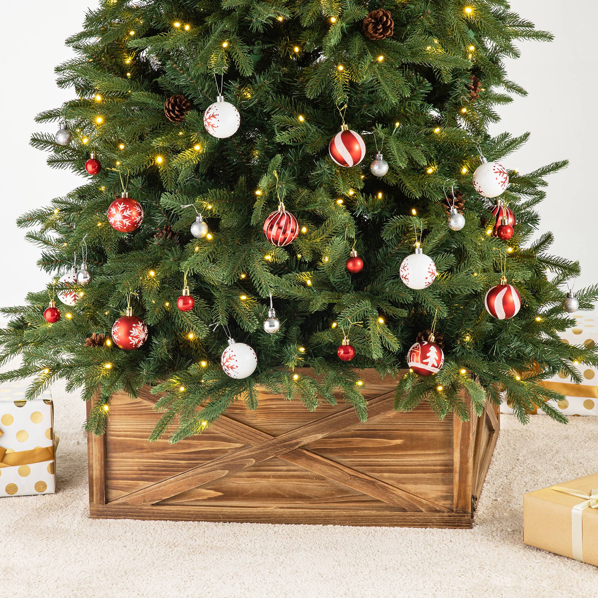 Glitzhome® 26" Natural Wooden Tree Collar